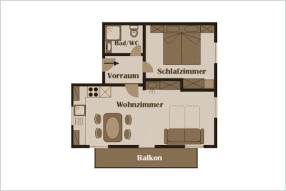 Grundriss Dachstein - Ferienwohnung in Radstadt, Ferienhof Nasnergut